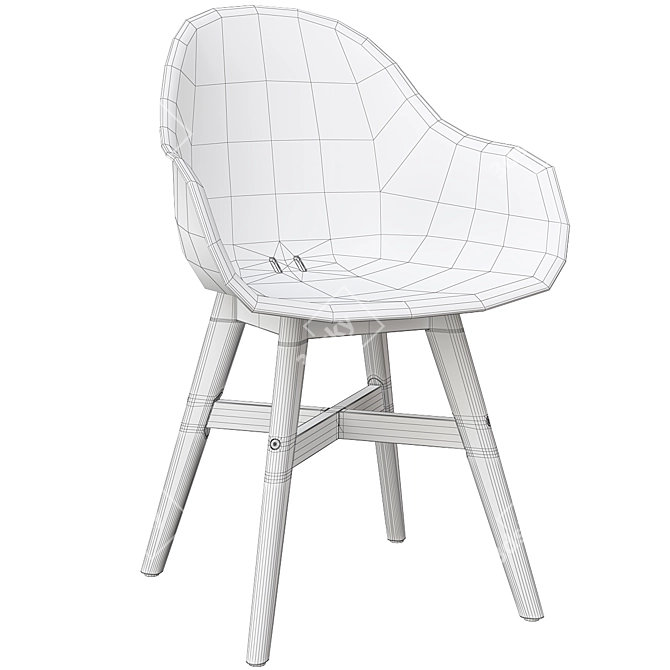 Modern White Fanbyn Chair 3D model image 3