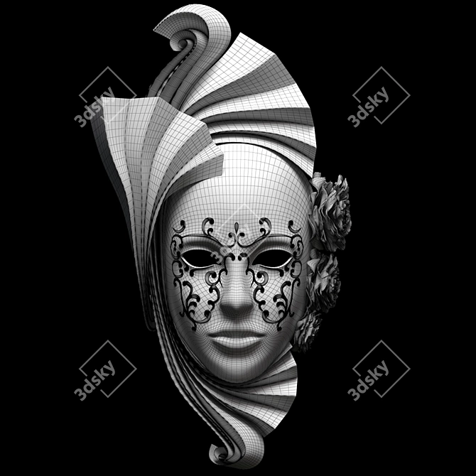  Venetian Masquerade Mask 3D model image 5