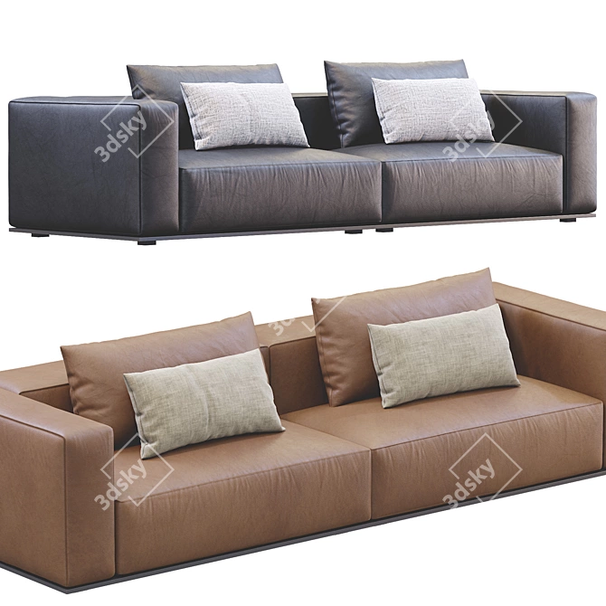 Luxury Leather Westside Sofa 3D model image 3