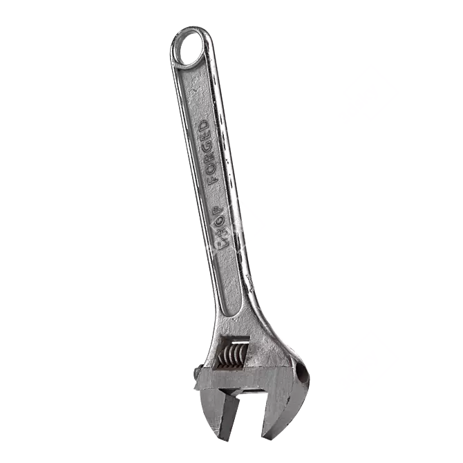 Versatile Metal Adjustable Wrench 3D model image 3