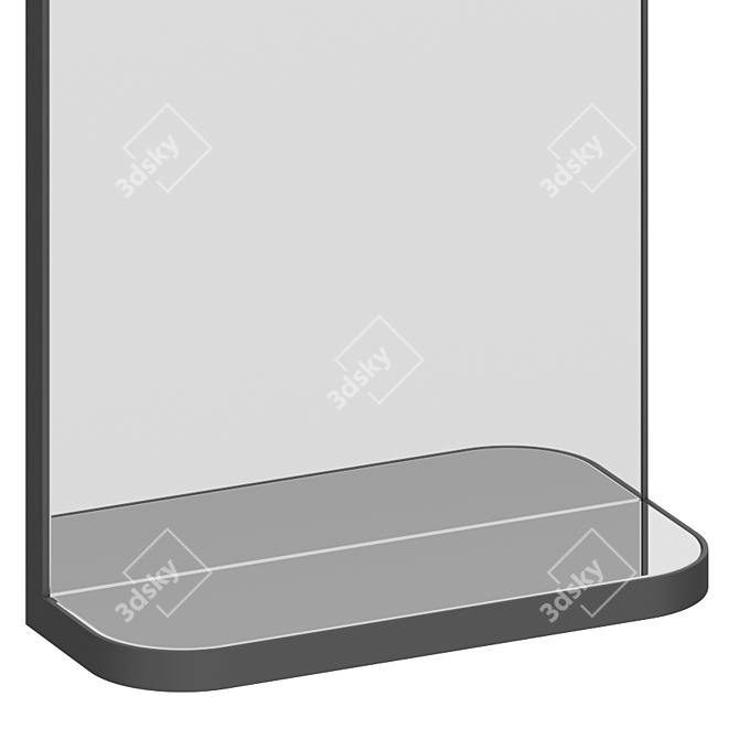 Sleek Fino Wall Mirror 3D model image 2
