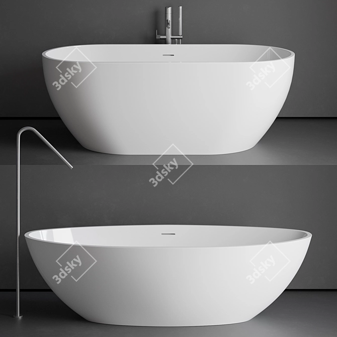 Luxurious Treesse Bathtub Set 3D model image 6
