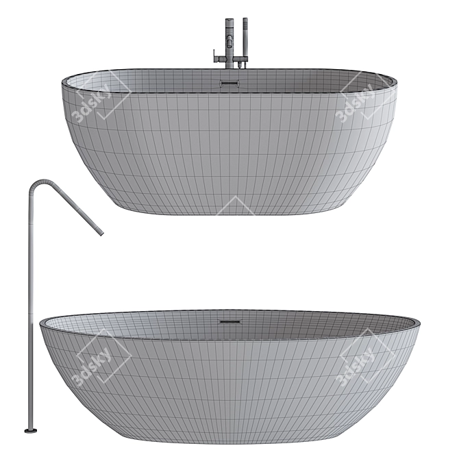 Luxurious Treesse Bathtub Set 3D model image 7