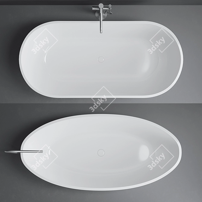 Luxurious Treesse Bathtub Set 3D model image 8