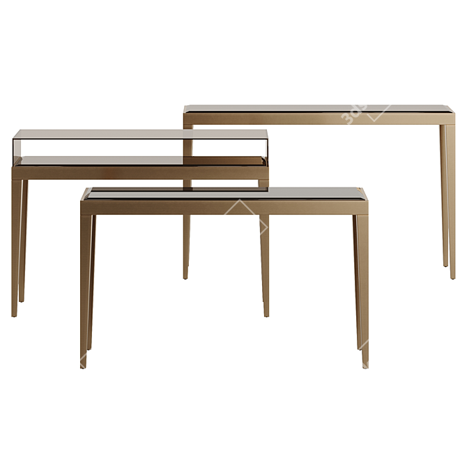 Fendi Dedalo 2022 Metal Console: Art Deco Elegance 3D model image 1