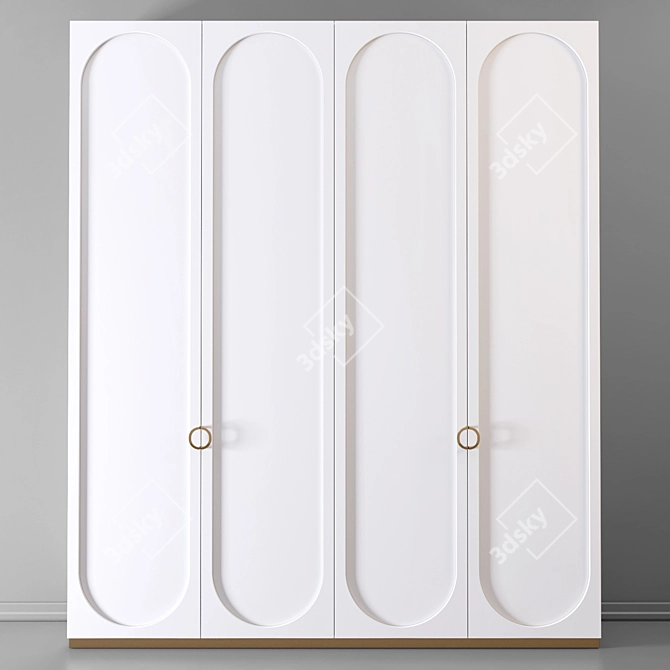 Sleek 78-Inch Wardrobe 3D model image 1