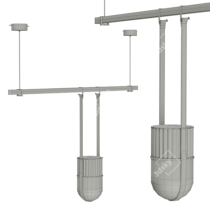 Sleek Dario Pendant Light 3D model image 2
