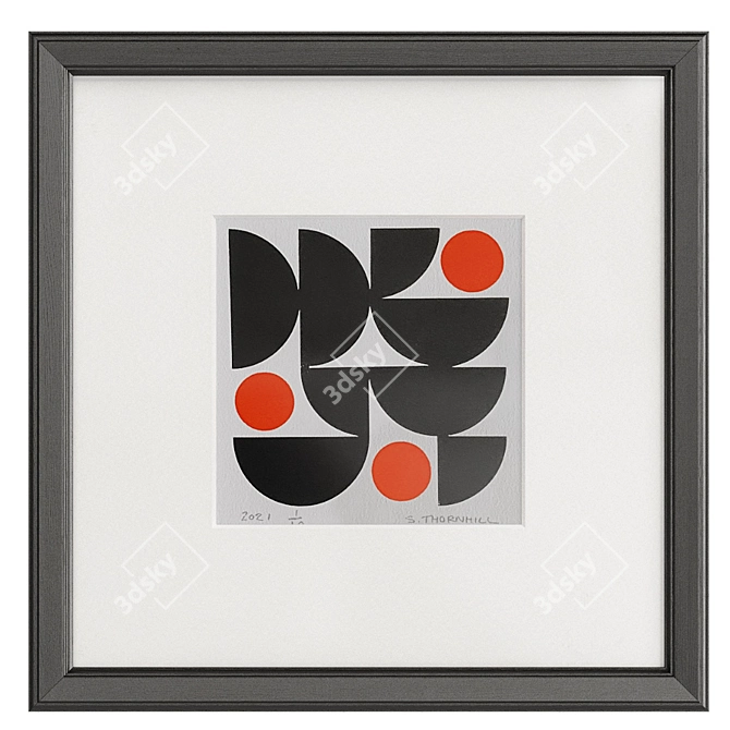 Geometric Block Print Set: Minimal Statement 3D model image 2