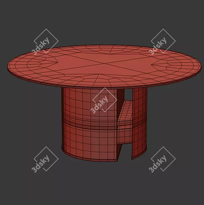 Elegant ERCOLE Round Dining Table 3D model image 2