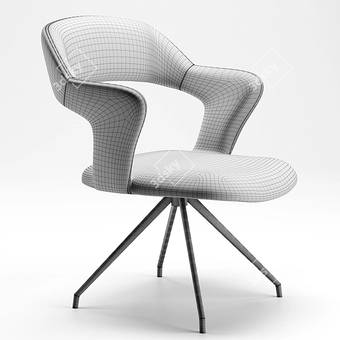 Modern Rotating Desk Armchair 3D model image 4
