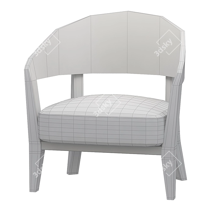 Elegant Porada Alba Armchair 3D model image 2