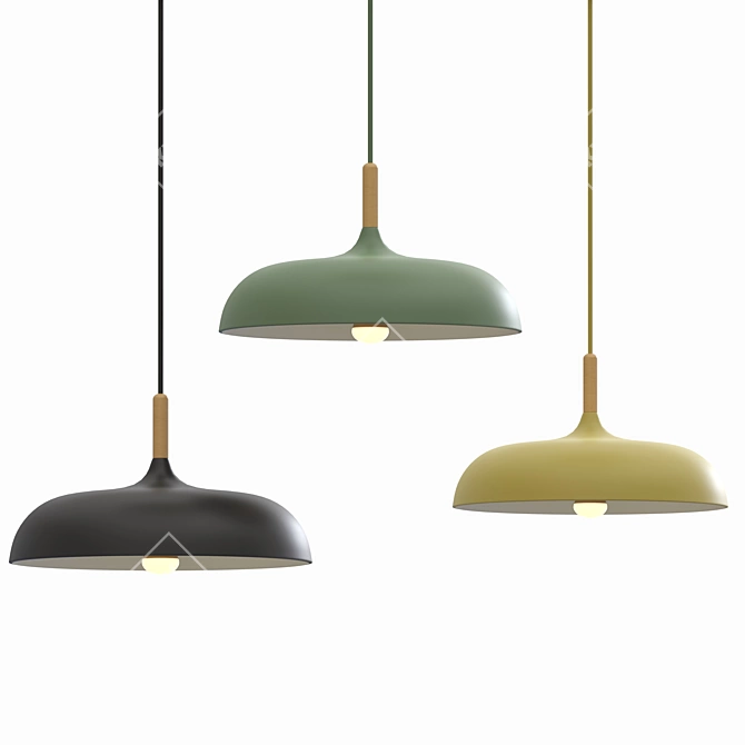 Contemporary Kora Pendant Light 3D model image 1