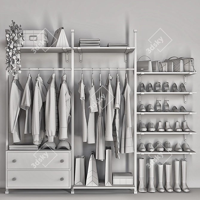 Versatile Wardrobe and Closet Set 3D model image 5