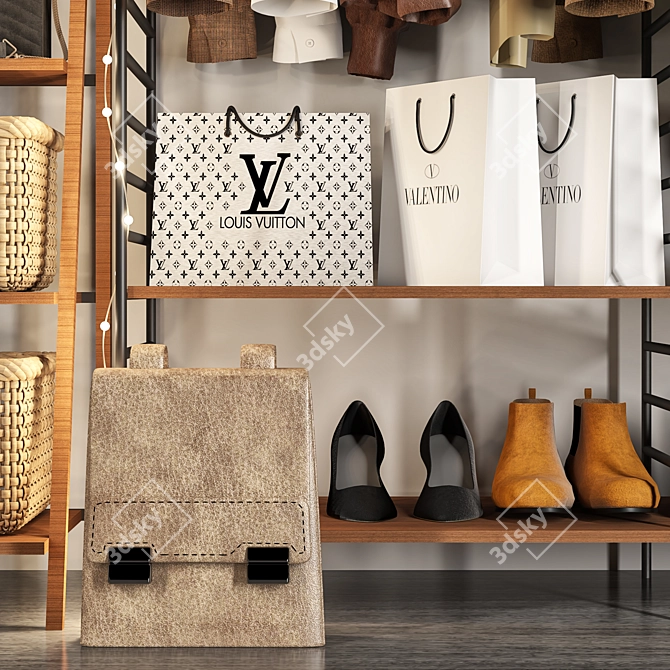 Versatile Wardrobe with Accessories 3D model image 3