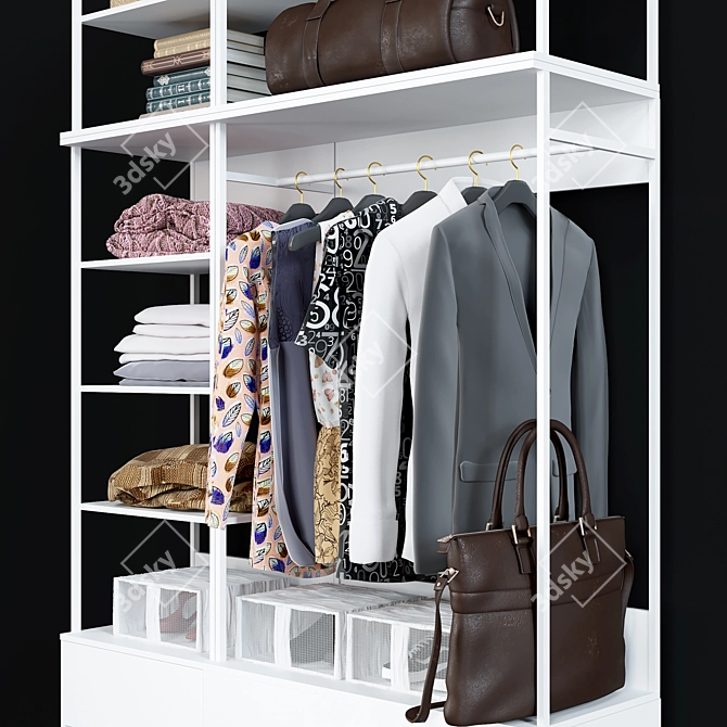 OPPHUS Wardrobe: Stylish Organization Solution 3D model image 3