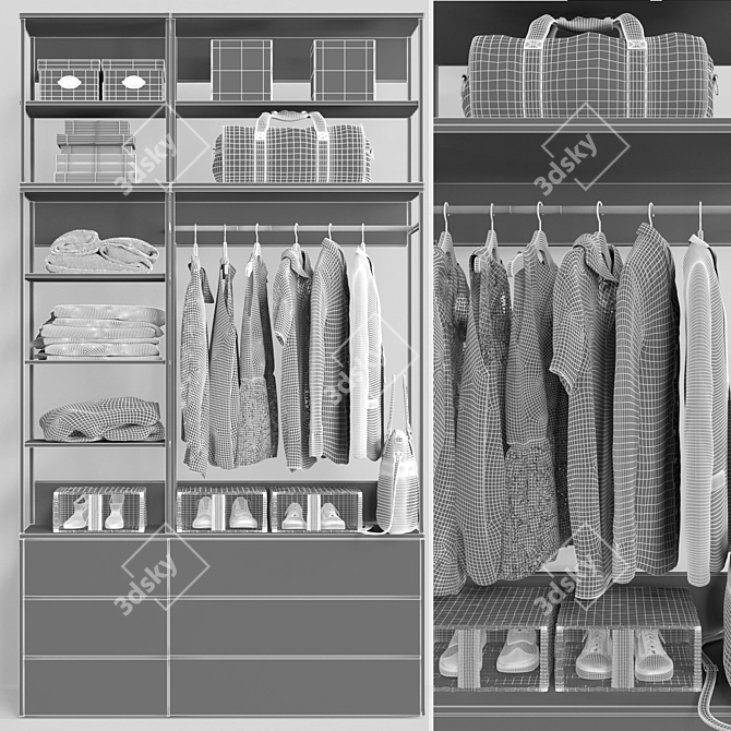 OPPHUS Wardrobe: Stylish Organization Solution 3D model image 4