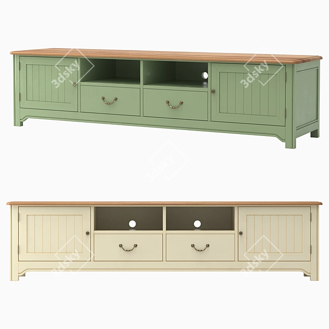 Elongated Olivia TV Console 3D model image 2