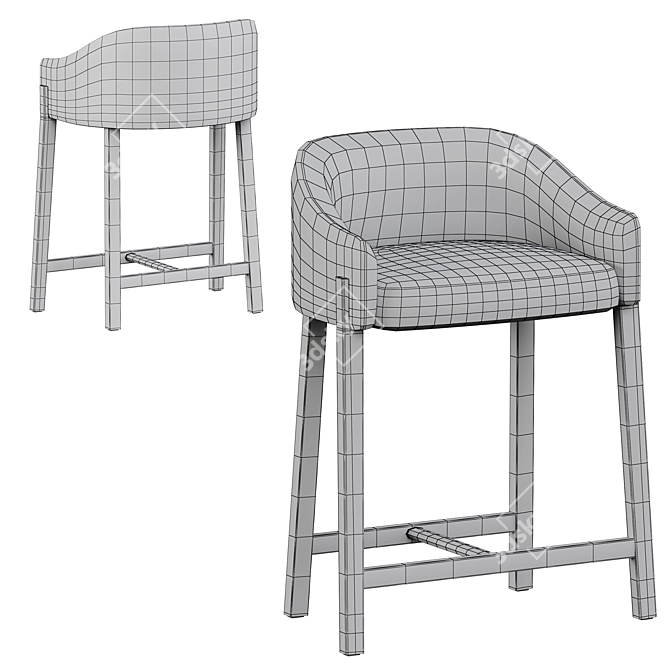 Sleek Blink Counter Stool 3D model image 5