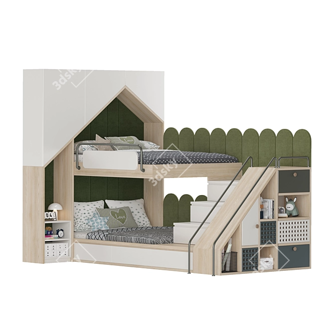 Modern Kids Furniture Set 08 3D model image 1