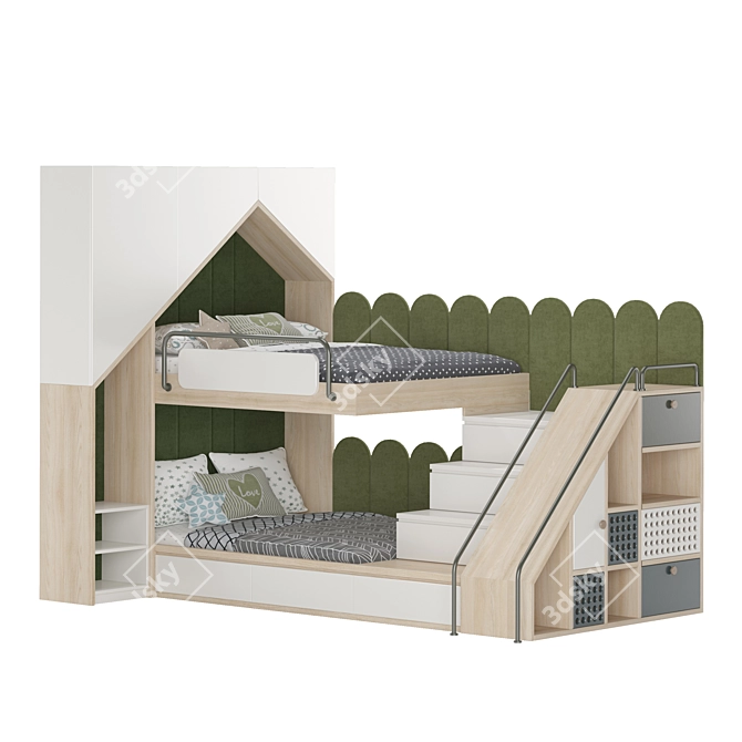 Modern Kids Furniture Set 08 3D model image 4