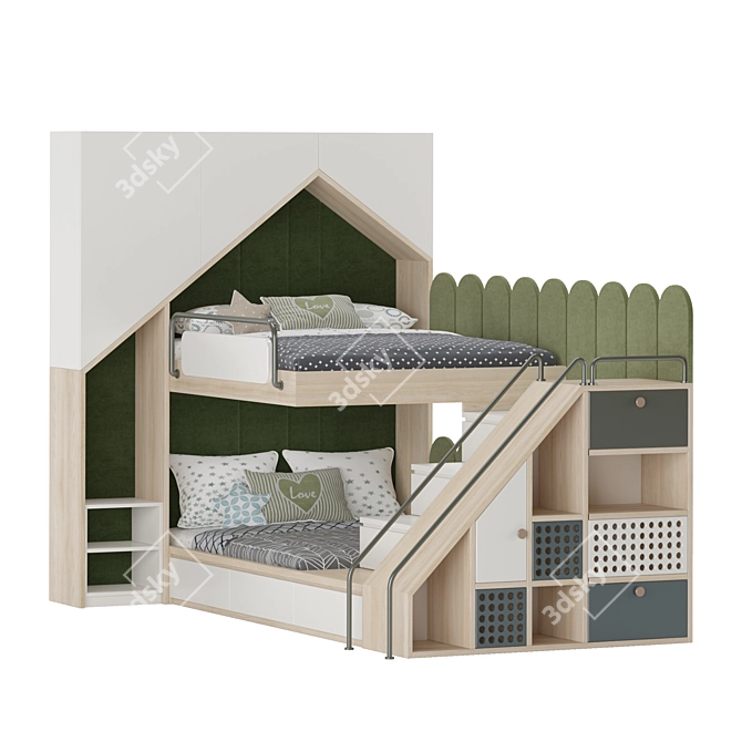 Modern Kids Furniture Set 08 3D model image 5
