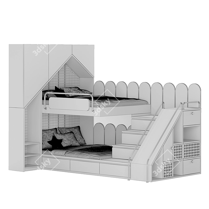Modern Kids Furniture Set 08 3D model image 6