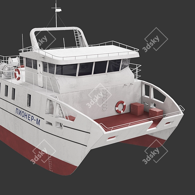 Pioneer-M: Cutting-Edge Research Catamaran 3D model image 4