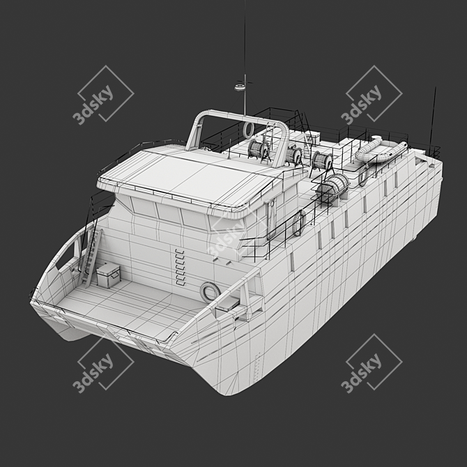 Pioneer-M: Cutting-Edge Research Catamaran 3D model image 8