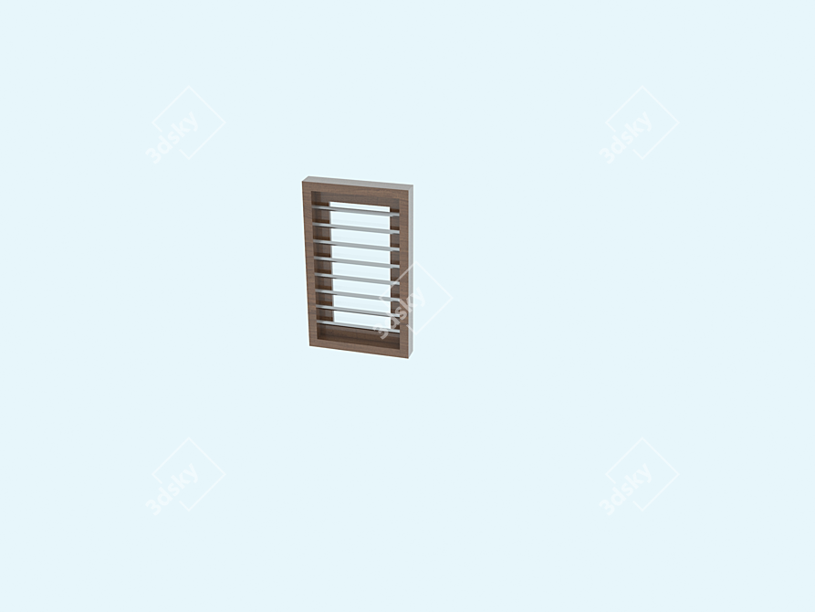 Hygloss Iroko Wood & Steel Finish Window1 3D model image 1
