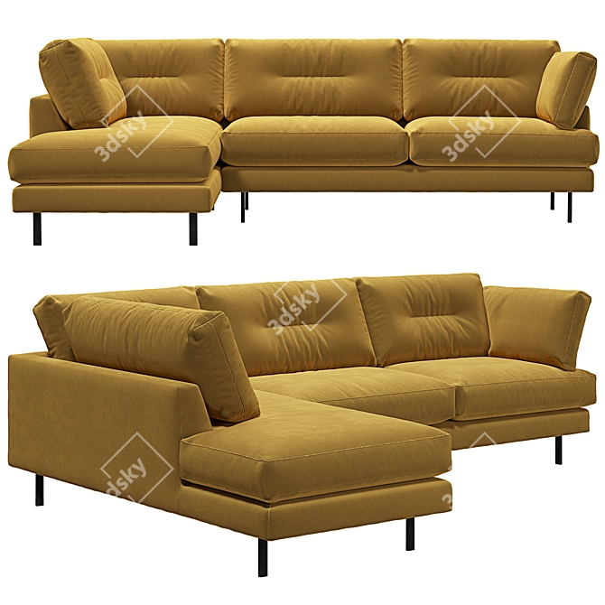 Siril Corner Kaza Do Sofa: Stunning Contemporary Design 3D model image 1