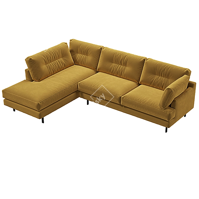 Siril Corner Kaza Do Sofa: Stunning Contemporary Design 3D model image 4