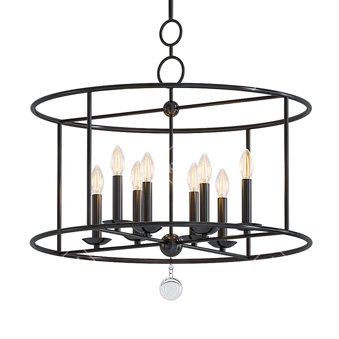 Bronze Cameron 8-Light Chandelier 3D model image 1