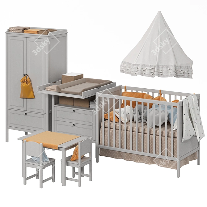 IKEA SUNDVIK Children's Furniture: 2 Colors, Timeless Style 3D model image 2