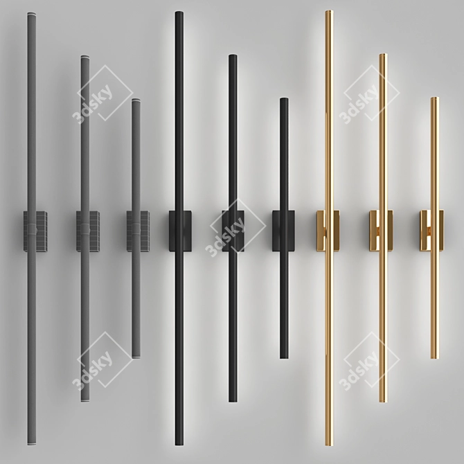 Sleek Wall Lamp | LONG 3D model image 3