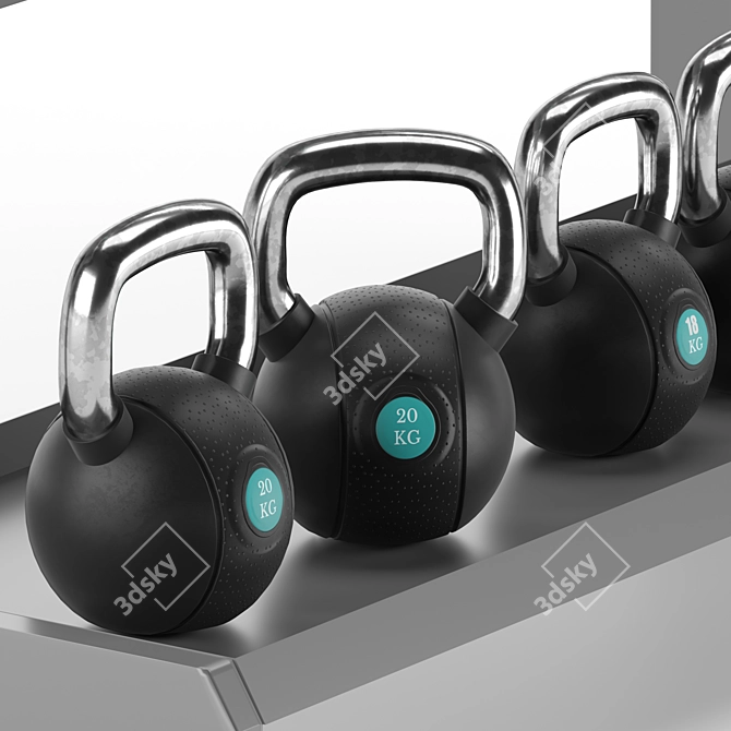 Gym-Tools Fitness Kettlebell Set 3D model image 4