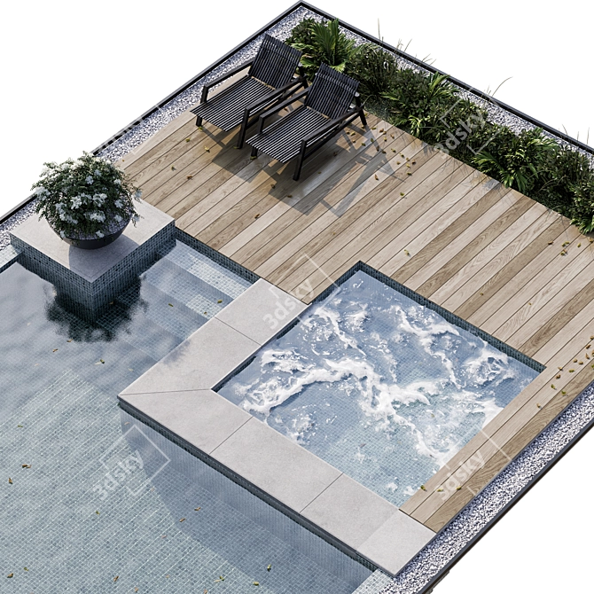 Modern Pool Design | 3D Model 3D model image 2
