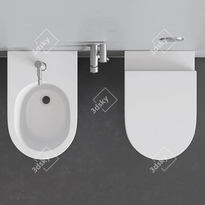 Senna WC & Bidet Set: Noorth Milldue Edition 3D model image 4