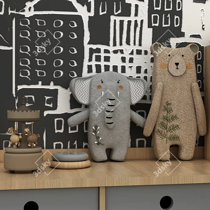 Playful 3D Toy & Furniture Set 3D model image 2