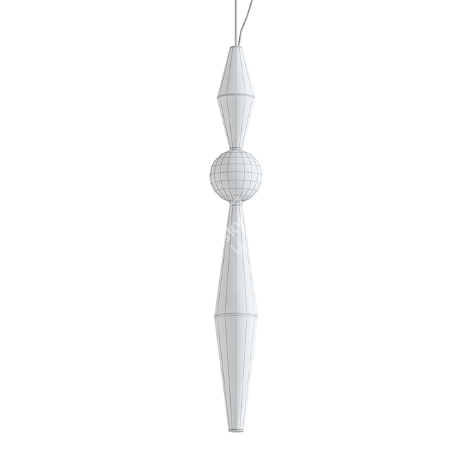 Sleek Gamma F Pendant Light 3D model image 2