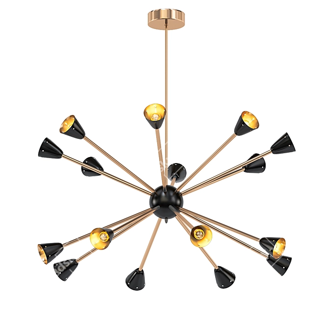 Satellite Round Chandelier 153cm 3D model image 1