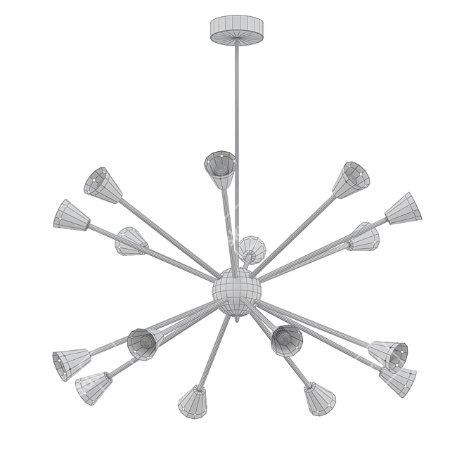 Satellite Round Chandelier 153cm 3D model image 2