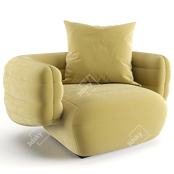 Luxury Tactile Armchair by Baxter 3D model image 6
