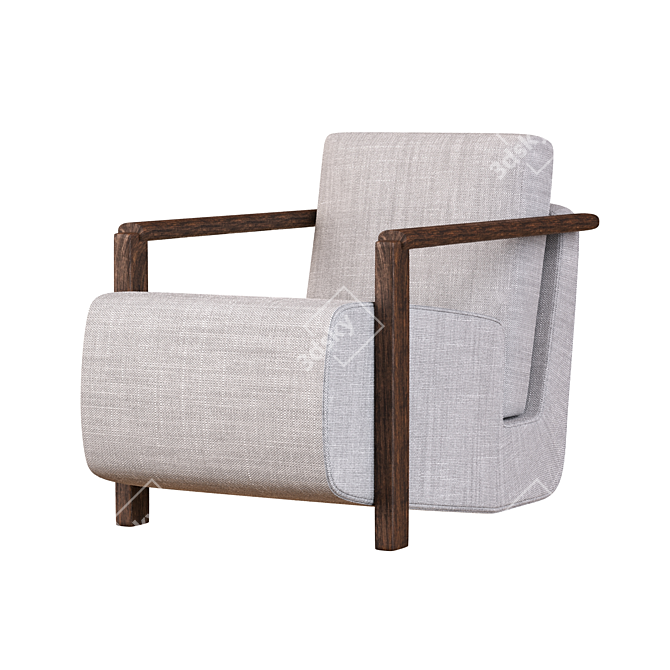 Elegant Franck Armchair by Haymann 3D model image 2