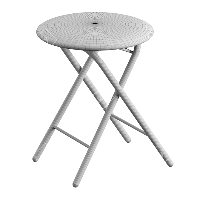 Elegant Sigma Stool - Chrome Metal Frame & Synthetic Leather Upholstery 3D model image 7