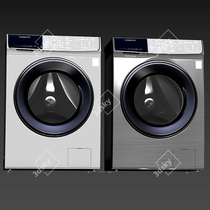 Samsung WW5100R Front Load Washing Machine 3D model image 7