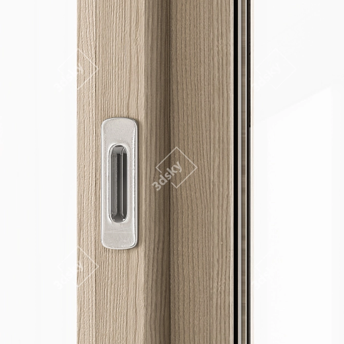 Stylish Sliding Wooden Window Set 3D model image 2