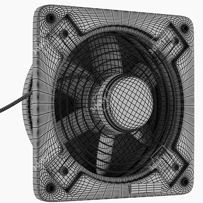 Versatile Penck Exhaust Fan - Black, White, Grey & Beige | 30x30x8 cm 3D model image 7