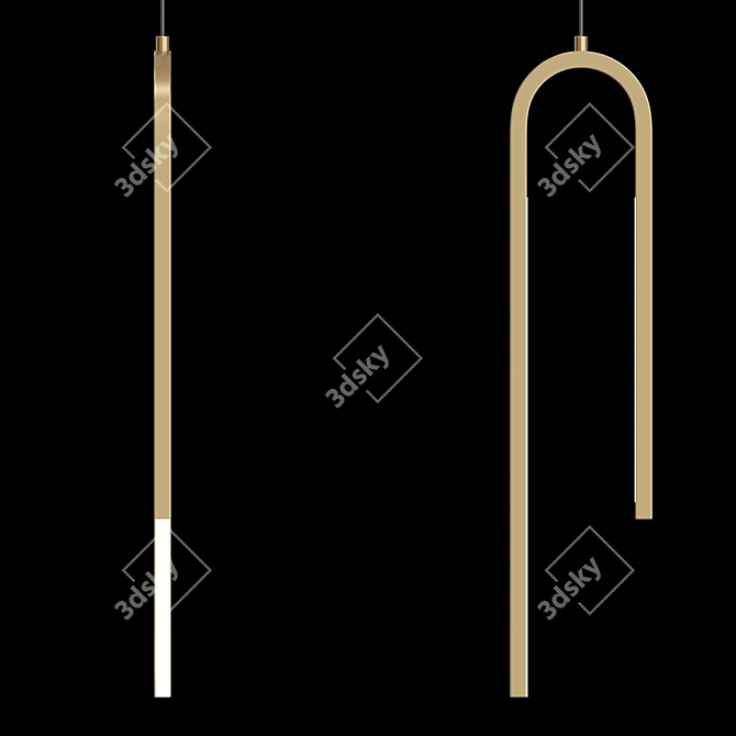 Sleek LED Pendant Light - Lampatron WIKI 3D model image 4