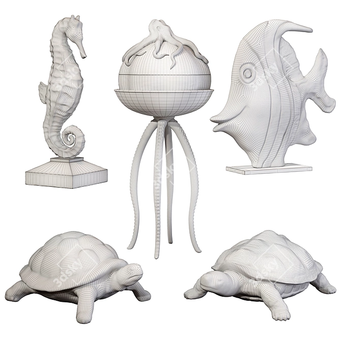 Sea Statuettes Sculptures 3D model image 7