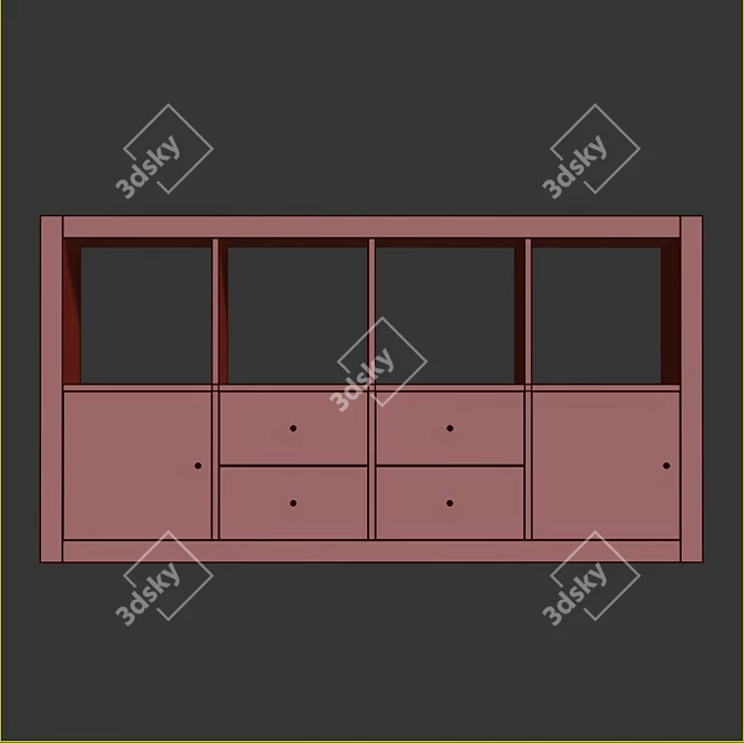 Versatile KALLAX Shelving Unit 3D model image 2